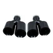 Exhaust 101mmx2 Inlet 76mm Gloss Black Set