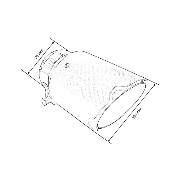Exhaust Tip Type:03 101mm inlet 76mm Carbon Matt