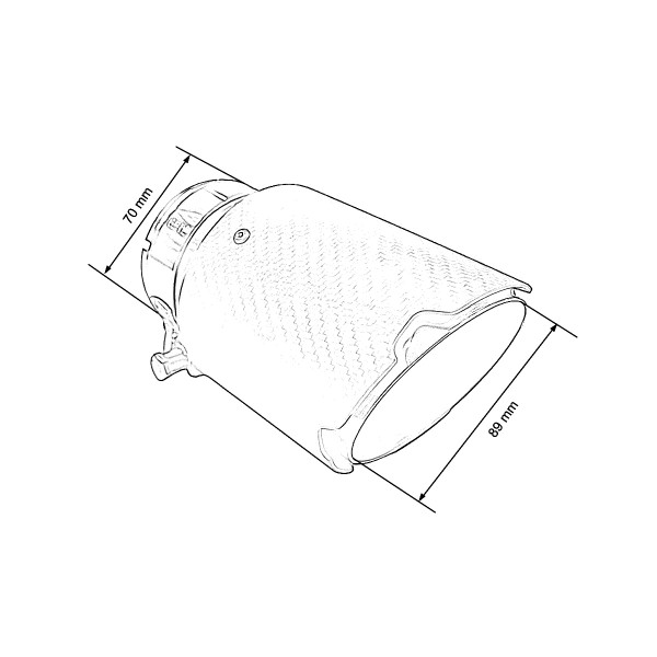 Exhaust Tip Type:03 89mm inlet 70mm Carbon Matt