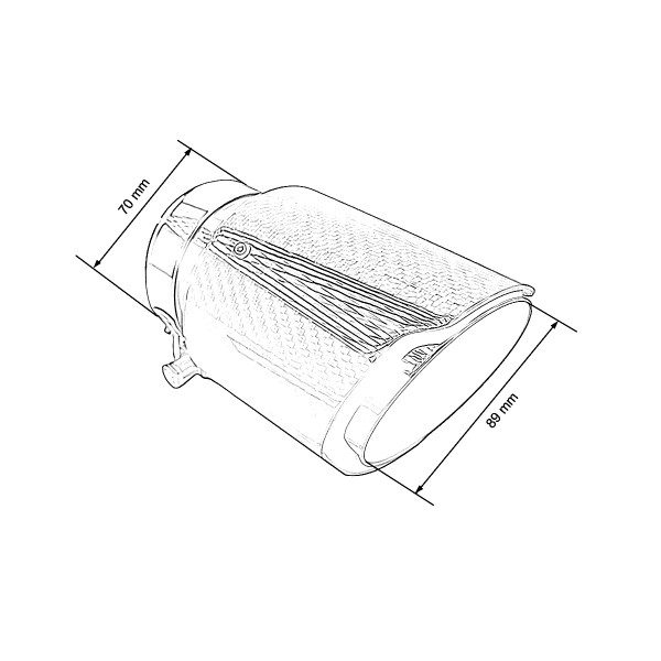 Exhaust Tip Type:04 89mm inlet 70mm Carbon Gloss
