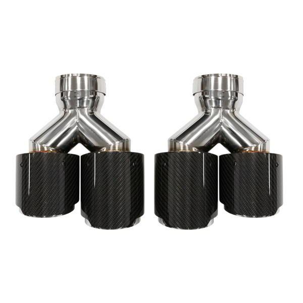 Exhaust Tip Type:08 101mmx2 inlet 76mm Carbon Gloss Set