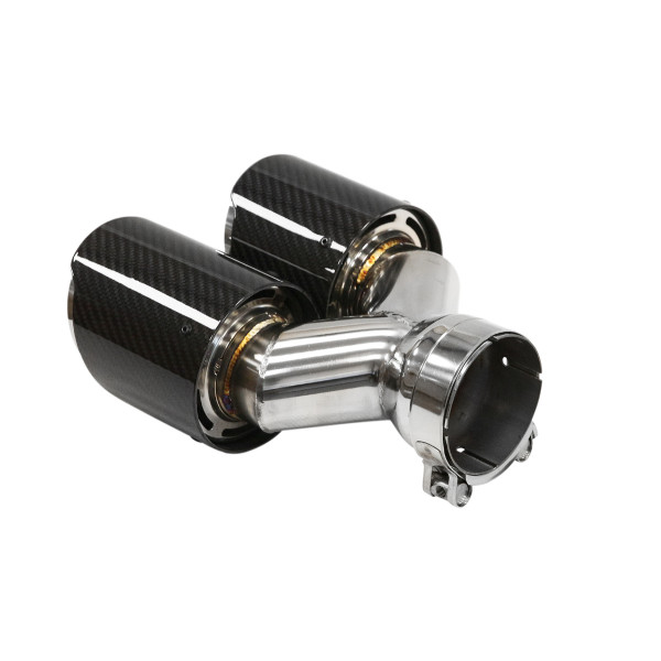 Exhaust Tip Type:08 101mmx2 inlet 76mm Carbon Gloss Set