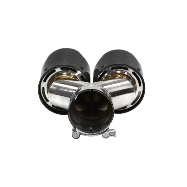 Exhaust Tip Type:08 101mmx2 inlet 76mm Carbon Gloss Set
