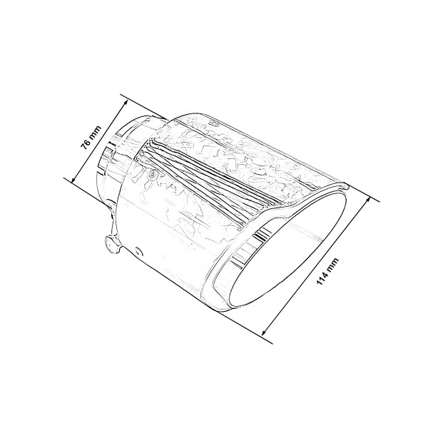Exhaust Tip Type:14 114mm inlet 76mm Carbon Gloss