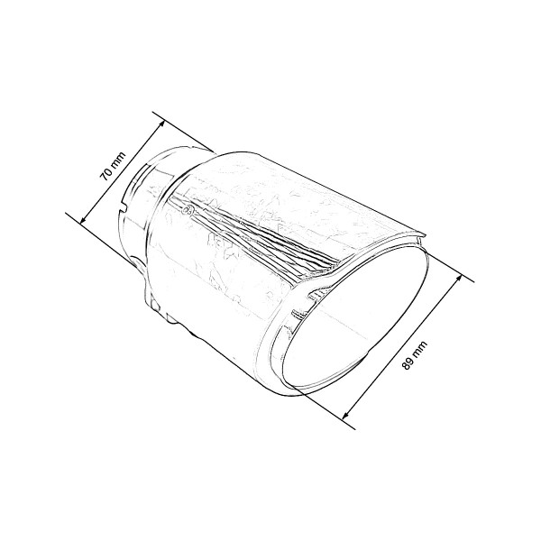 Exhaust Tip Type:14 89mm inlet 70mm Carbon Gloss