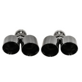 Exhaust Tip Type:32 89mmx2 inlet 67mm Black Chrome Set
