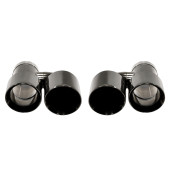 Exhaust Tip Type:33 89mmx2 inlet 67mm Black Chrome Set