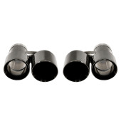 Exhaust Tip Type:33 89mmx2 inlet 70mm Black Chrome Set