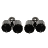 Exhaust Tip Type:35 101mmx2 inlet 76mm Black Chrome Set