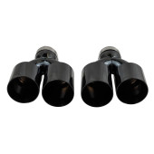 Exhaust Tip Type:35 89mmx2 inlet 67mm Black Chrome Set