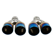 Exhaust Tip Type:37 101mmx2 inlet 70mm Polished Burn Set