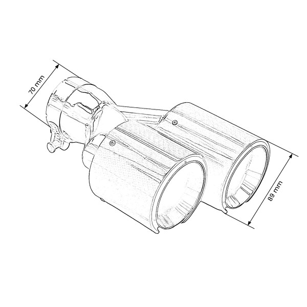 Exhaust Tip Type:50 89mmx2 inlet 70mm Carbon Gloss Set