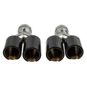 Exhaust Tip Type:50 89mmx2 inlet 76mm Carbon Gloss Set