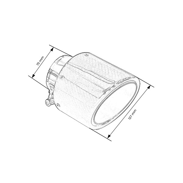 Exhaust Tip Type:72 127mm inlet 70mm Carbon Gloss