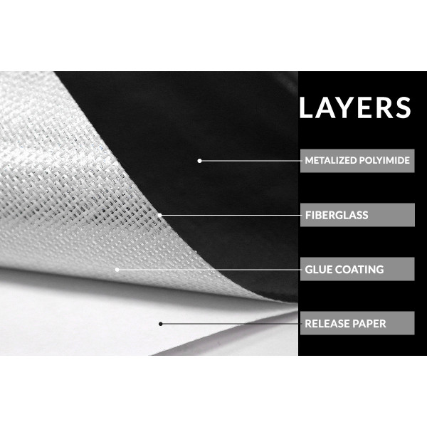 TurboWorks Self-adhesive heat shield 30x60cm 0,2mm Black