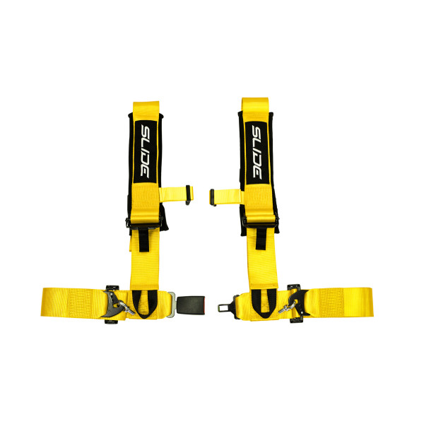 Racing seat belts Slide V2 YELLOW 4P 3" E4