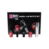 Racing bolts D1Spec Heptagon 2in1 M12x1,5 33mm Ball Red