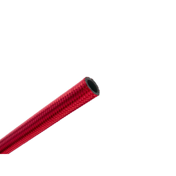 Red AN10 Steel Braided Rubber Hoses - Durable Performance