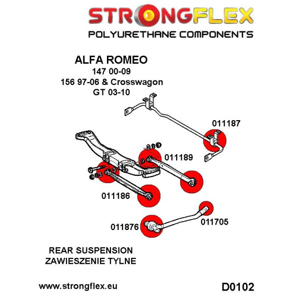 Alfa Romeo GT 147 156 Rear Suspension Arm Bush