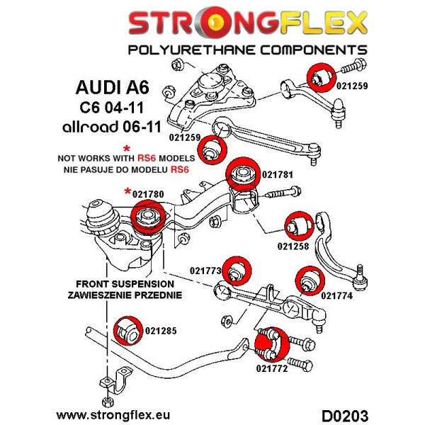 Rear Bush for Audi A6/S6/RS6 & VW A4/S4/RS4 B5/B6