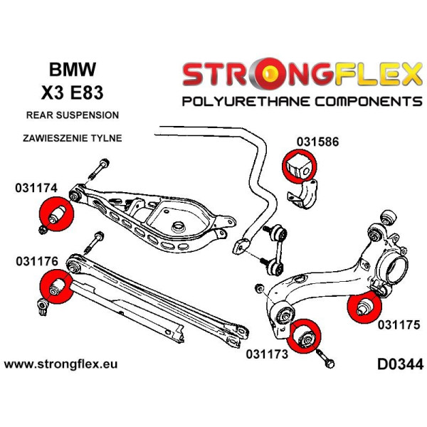 BMW E46 E83 E85 Rear Upper Inner Control Arm
