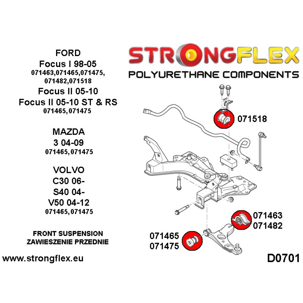 12mm Front Wishbone Bush Bolt for Ford, Volvo, Mazda