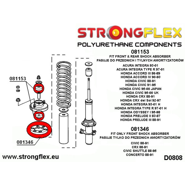 Front Spring Mount for Honda Civic IV & CRX II (88-91)