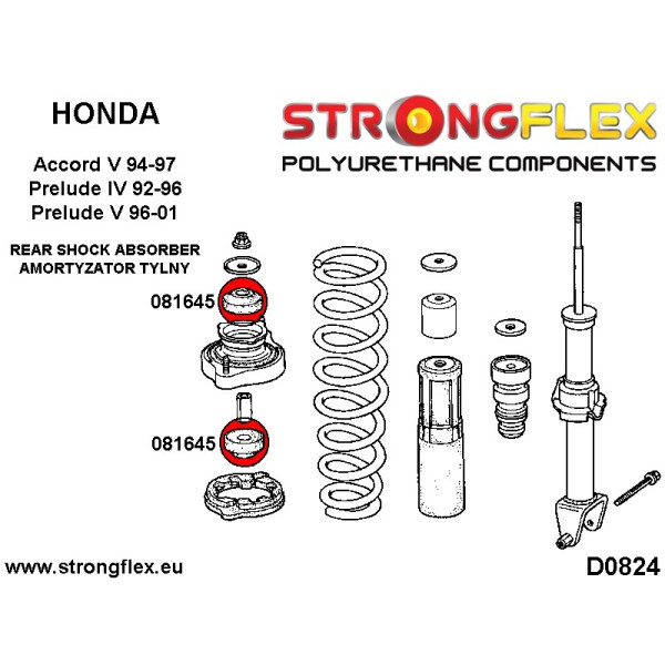 Rear Shock Absorber Mount Bush for Honda Accord & Prelude