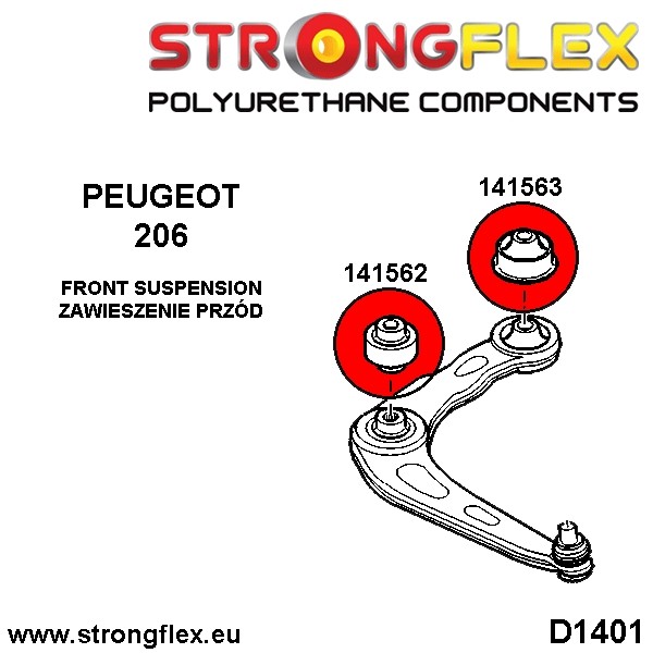 Peugeot 206 Front Arm Bush - Hard 1998-2006