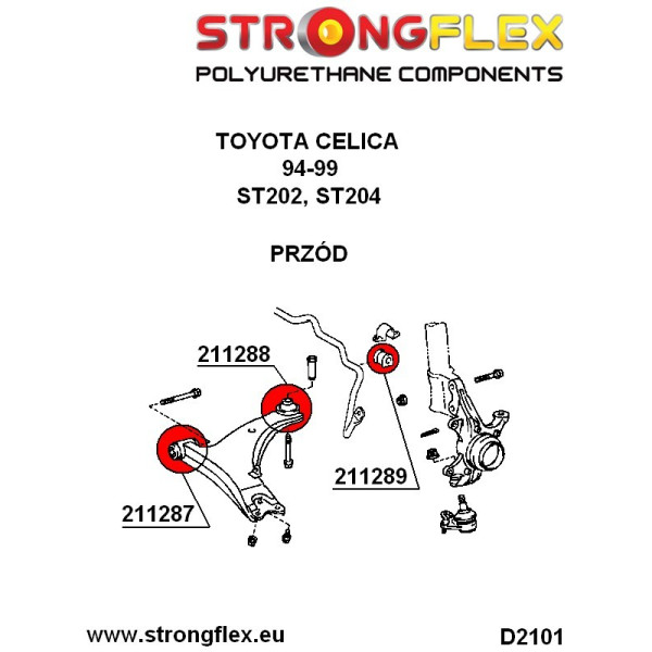 Polyurethane Front Suspension Bush Kit for Toyota Celica VI
