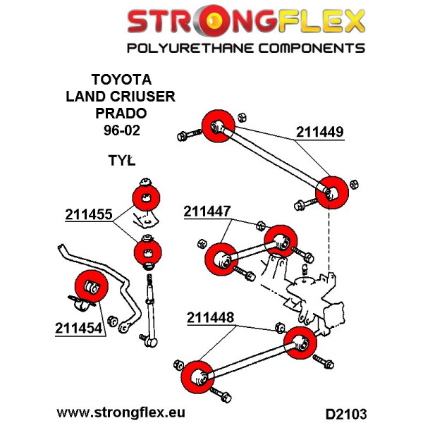 Rear Suspension Bush Kit for Toyota Land Cruiser Prado II