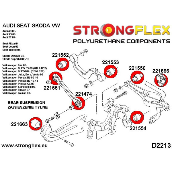 Rear Suspension Lower Inner Arm Bush for Audi & VW