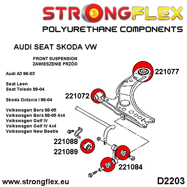 Premium Front Suspension Bush Kit for Audi & VW Models