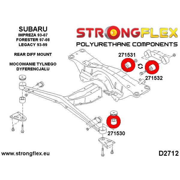 Rear Diff Mounting Bush for Subaru & Saab Models