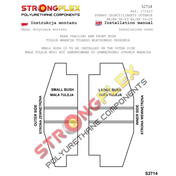 Subaru Baja/Legacy/Outback Rear Suspension Bush Kit