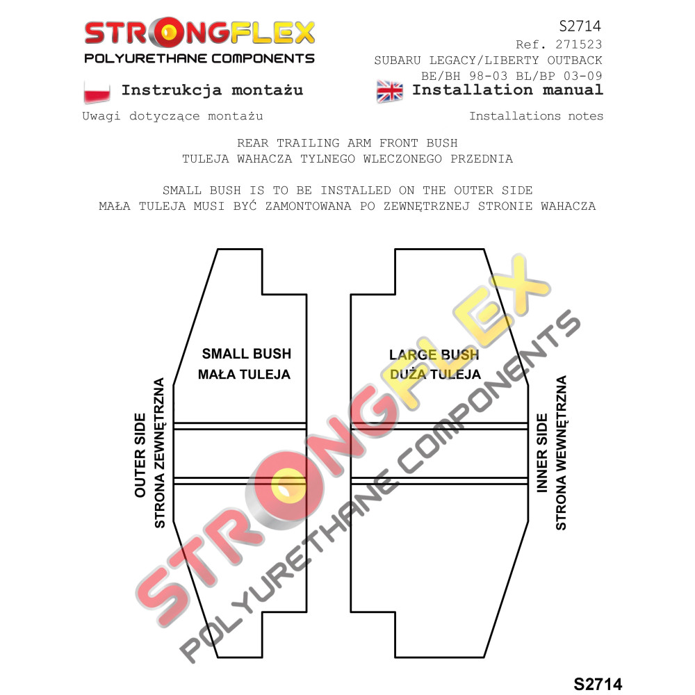 Subaru Baja & Legacy/Outback Rear Suspension Bush Kit