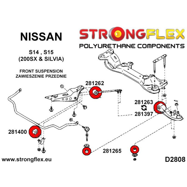 Hard Front Suspension Bush Kit for Nissan S14/S15