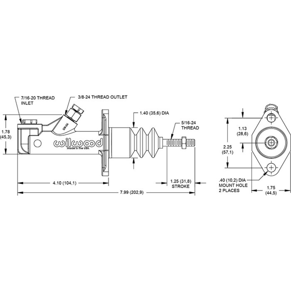 Wilwood 260-15091 GS Compact Remote Reservoir MC 0.750"