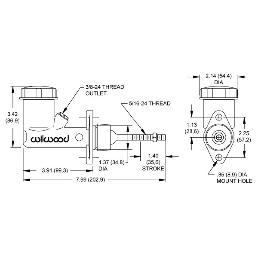 Wilwood 260-6579 0.700" Integral Reservoir Master Cylinder