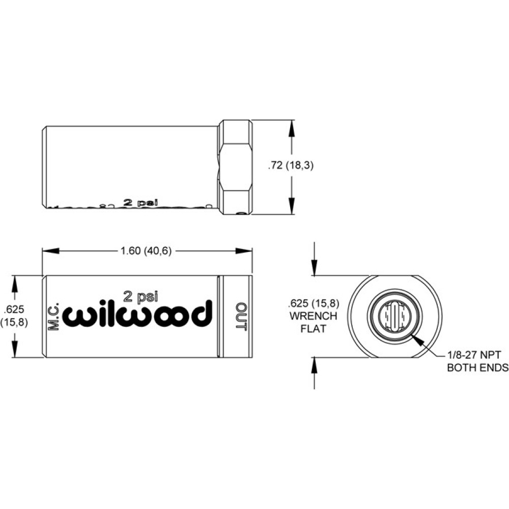 Wilwood 2 PSI Blue Aluminum Brake Pressure Valve
