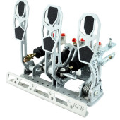 Gray Car Floor Mount Pedalbox Kit with Footrest Racing Pedal Boxes