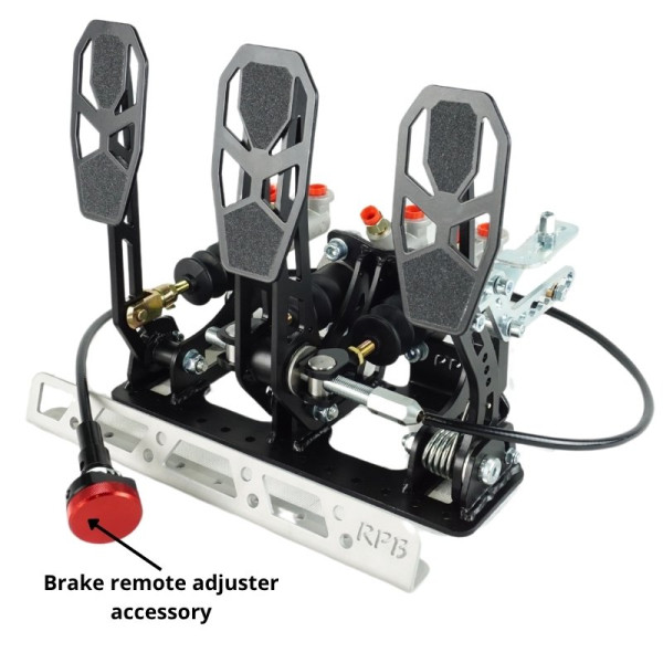 Pedalbox Kit Car Floor Mount with Footrest Racing Pedal Boxes - Black