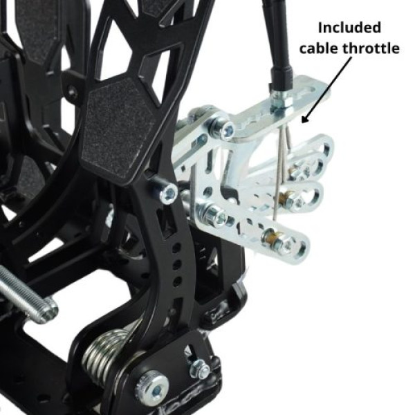 Pedalbox Kit Car Floor Mount with Footrest Racing Pedal Boxes - Black
