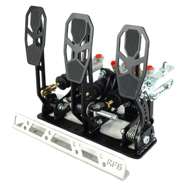 Pedalbox Kit Car Floor Mount with Footrest Racing Pedal Boxes - Black