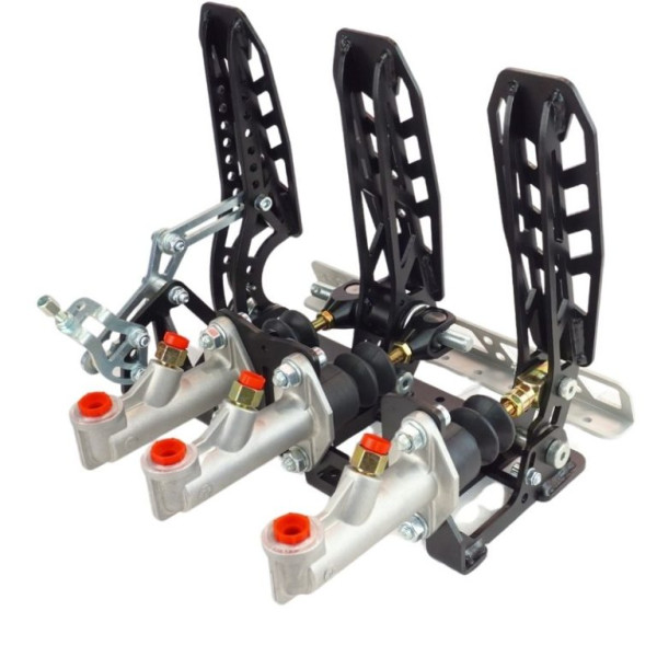 Drifting and Rally Floor Mount with Footrest Racing Pedal Boxes - Black