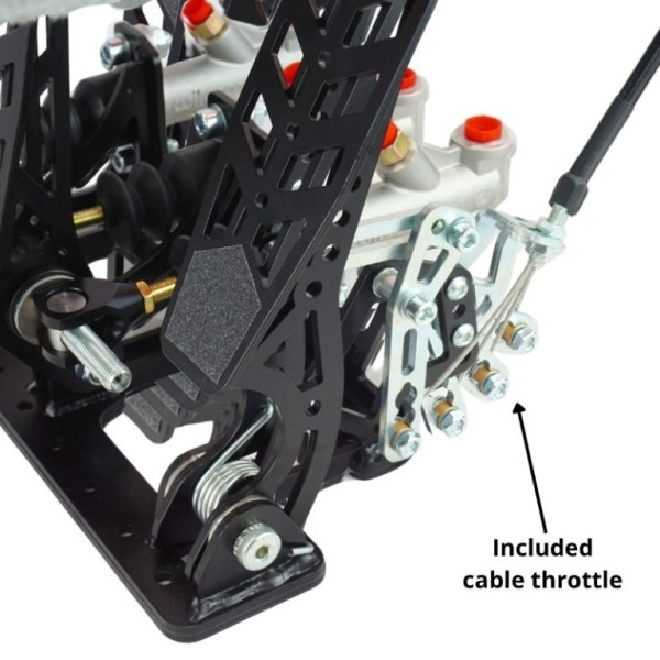 Drifting and Rally Floor Mount with Footrest Racing Pedal Boxes - Black