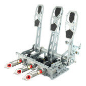 Gray Reverse Floor Mount Pedalbox with Footrest Racing Pedal Boxes