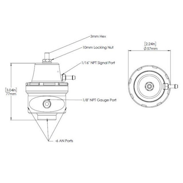 Fuel pressure regulator Turbosmart TS-0404-1022 FPR6 AN6