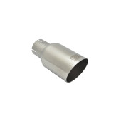 Universal Round Exhaust Tail Pipe Muffler Tip 90mm Length 120mm Mounting Diameter 50mm
