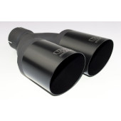 Universal Round Exhaust Tail Pipe Muffler Tip 90mm Diameter 220mm Length 60mm Mounting Diameter